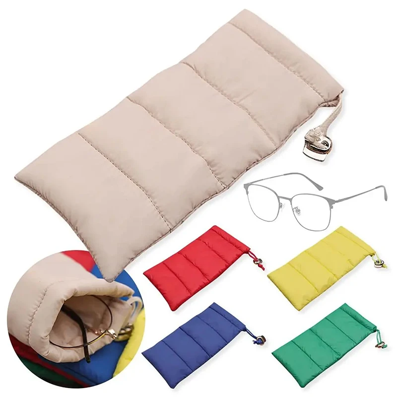 Portable Drawstring Glasses Storage Bag Down Cotton Glasses Box Holder Sunglasses Bag Reading Eyewear Case Protector Organizer