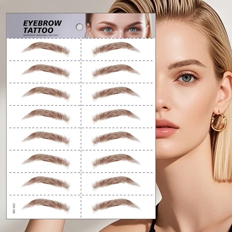 Eyebrow Makeup Tattoos Water Transfers Sticker Waterproof Stickers Hair Like Long Lasting Eye Brow Shaper for Grooming