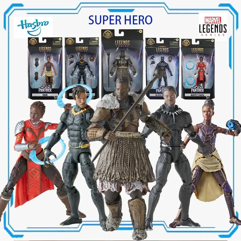 HASBRO Original Marvel Legends Legacy Series M'BAKU Black Panther Nakia Shuri Anime Figure Toys Model Ornaments Gift for Boys