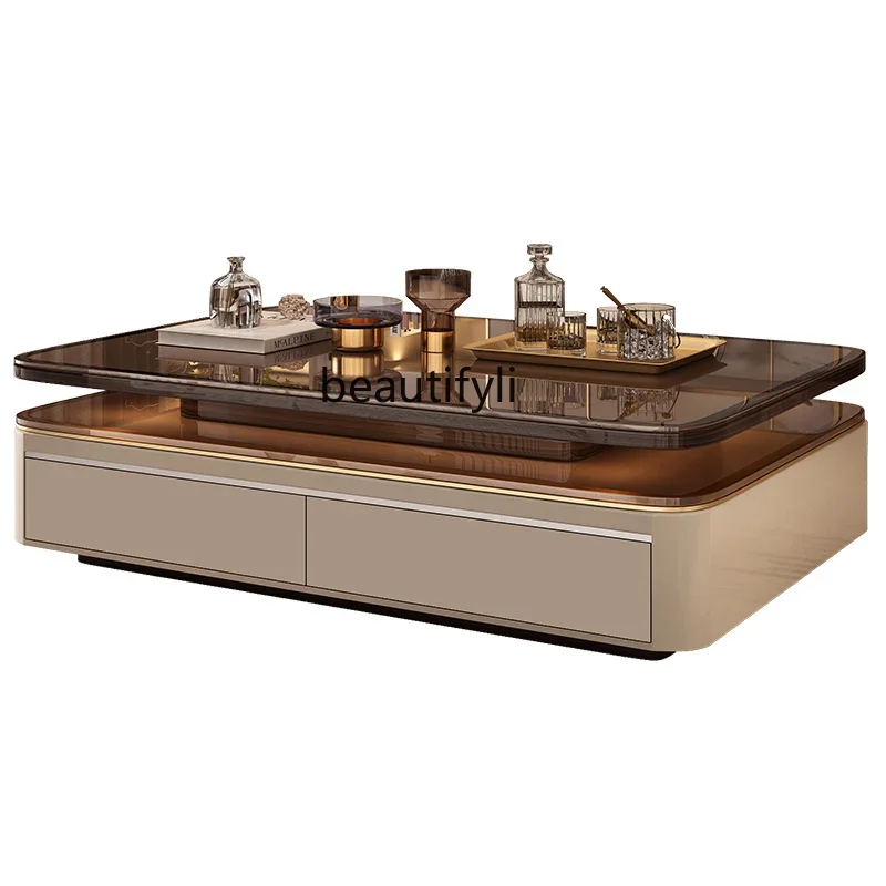 

A57 Light luxury modern tea table high sense living room home sofa table drawer storage coffee table