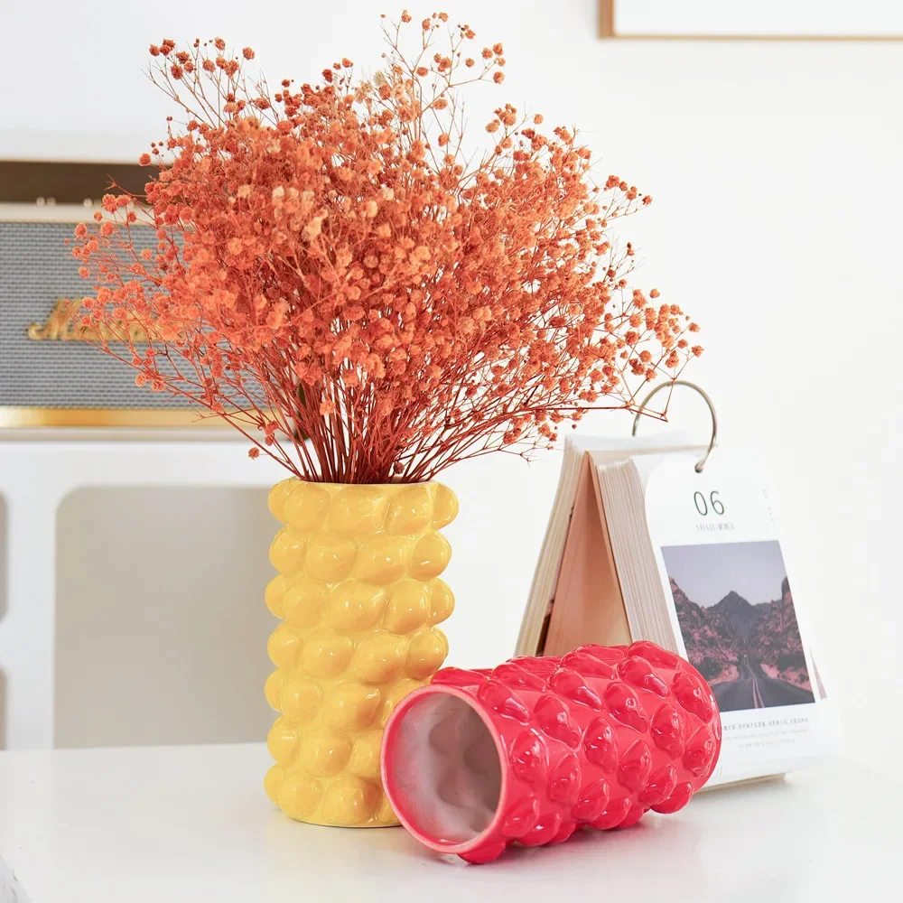 Vilead Fruit Bud Vase Lemon Strawberry Ceramic Mediterranean Style Tabletop Kitchen Living Room Decoration Objects Home Interior