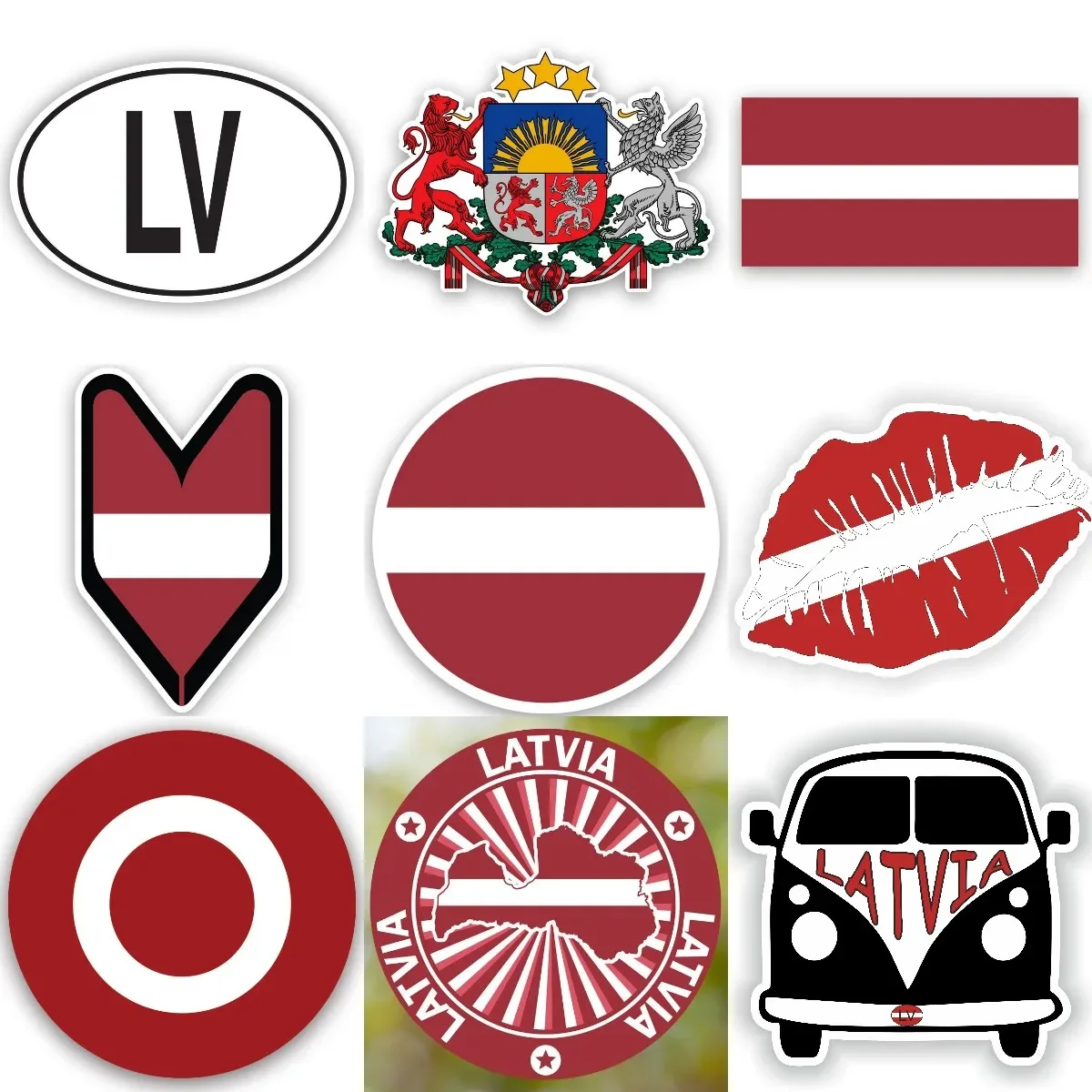 

Флаг Латвии LV, национальная эмблема, креативная водонепроницаемая наклейка для украшения холодильника, стены, автомобиля, шлема, кемпера, бампера, наклейка на окно