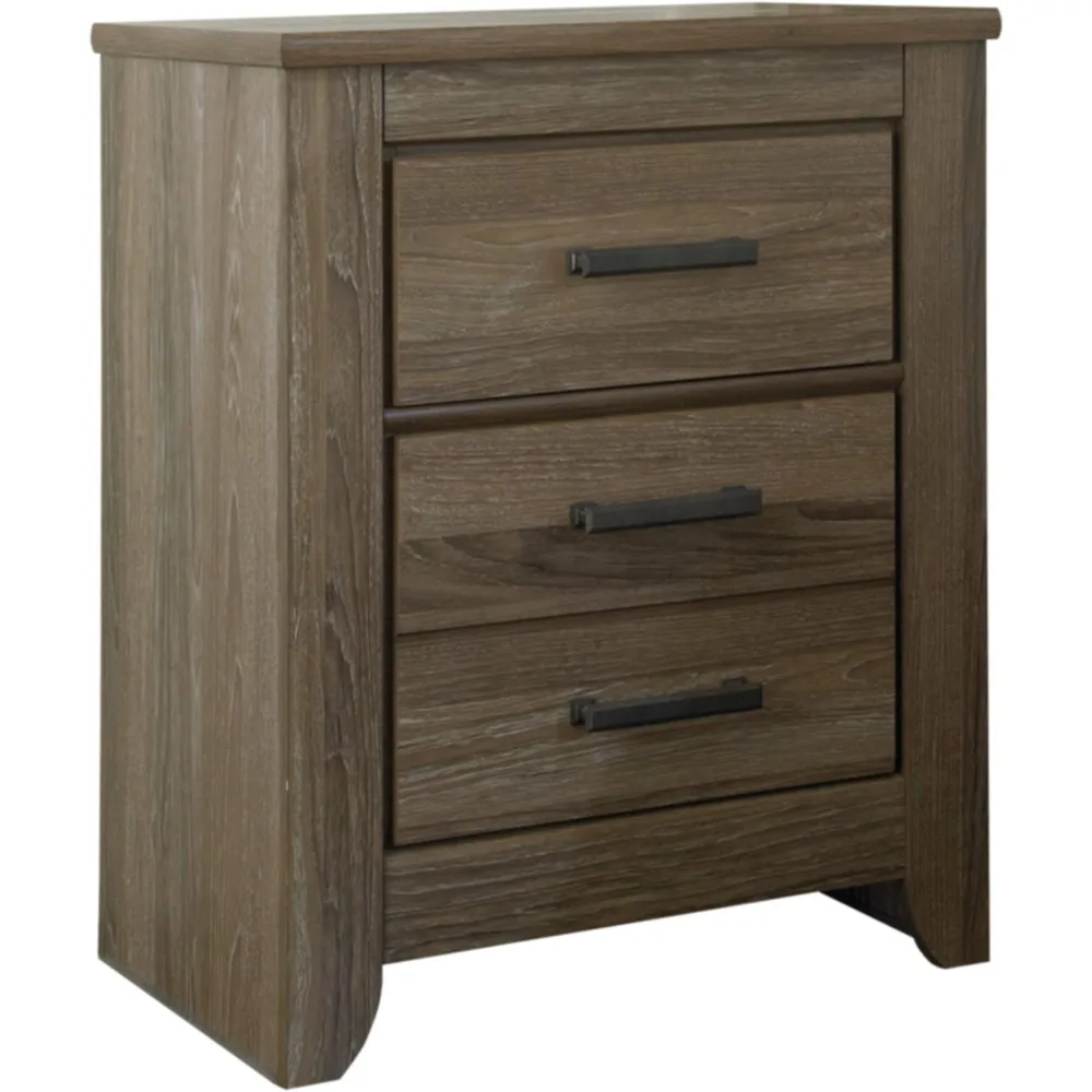 Rural Style Modern 2 Drawer Bedside Table, 29.45 Inches High