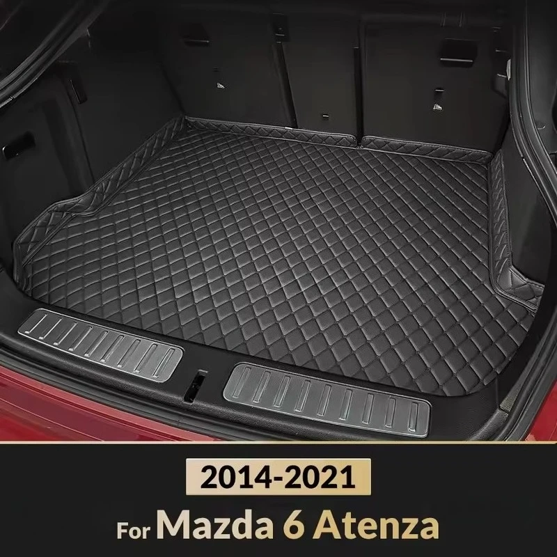 

Коврик в багажник автомобиля для Mazda 6 Atenza 2014 2015 2016 2017 2018 2019 2020 2021, интерьер автомобиля, водонепроницаемый кожаный стиль