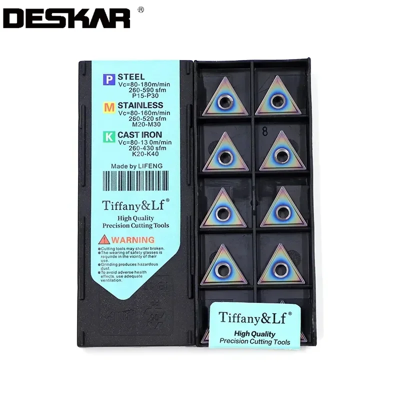 10PCS DESKAR TNMG160404 TNMG160408 MA MS TF618 เครื่องกลึงเครื่องตัดตัดเหล็กแข็งแทรก CNC เครื่องมือ