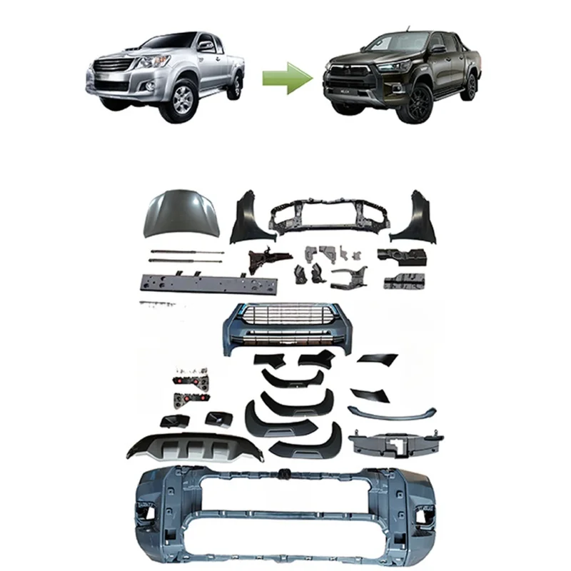 4X4 Pickup 2005-2014 Facelift Upgrade Body Kit Front Bumper Grille Offroad Exterior Replacement Parts