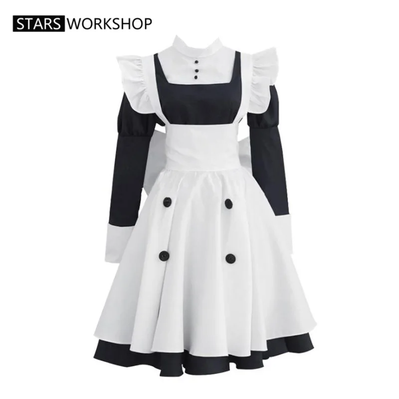 Anime Black Butler Kuroshitsuji Mey Rin Cosplay Costume Women Fancy Dress Maid Dress Girls Skirt Apron Halloween Carnival Suit