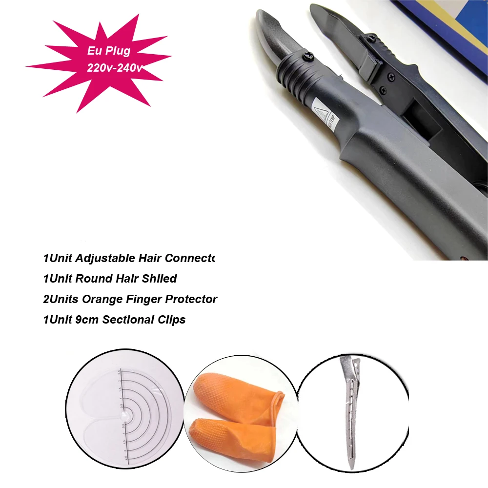 1Pc Constant Hair Connector Hair Extension Tools Hair Extension Bonding Tool Professional Flat Shape Fusion iron Hair Extension image 6