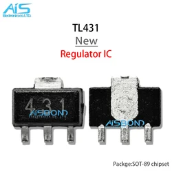 20Pcs/Lot New TL431 SOT-89 Marking 431 Adjustable Precision Shunt Regulator IC