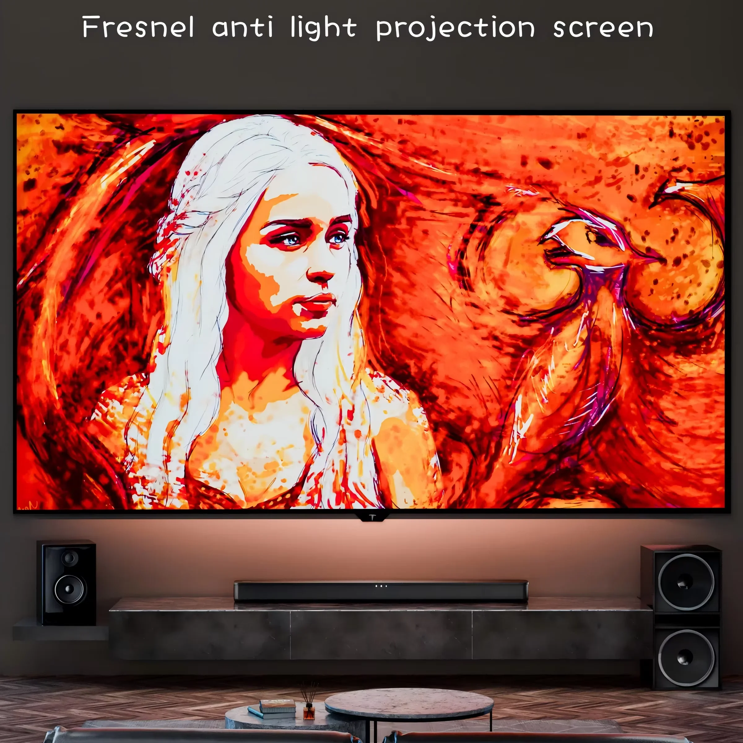 

3D Projector Screens 80 Inch Long Throw Gain1.3 ALR Projector Screen Fixed Frame Screen