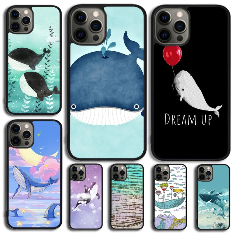 Dream Whale Anime Cartoon Phone Case Cover For iPhone 15 16 14 Plus 11 12 mini 13 Pro Max Apple X XR XS max