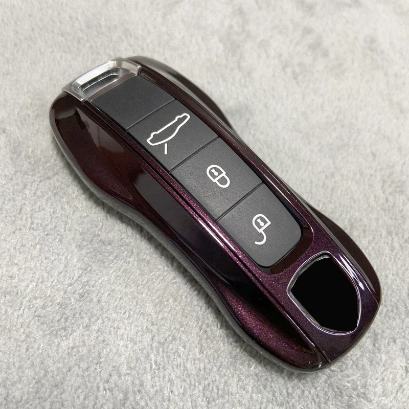 

Key Case Purple Crystal for Porsche 718 911 Panamera Cayenne Macan Boxster Cayman Car Key Shell Cover Remote Control Fob Replace
