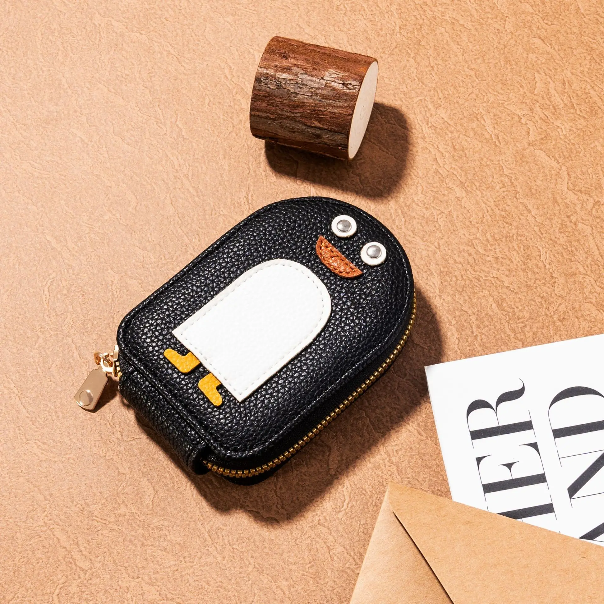 Cartoon Penguin etui na karty kredytowe PU skórzana karta kredytowa bankowa portmonetka PU skórzane etui na dowód osobisty