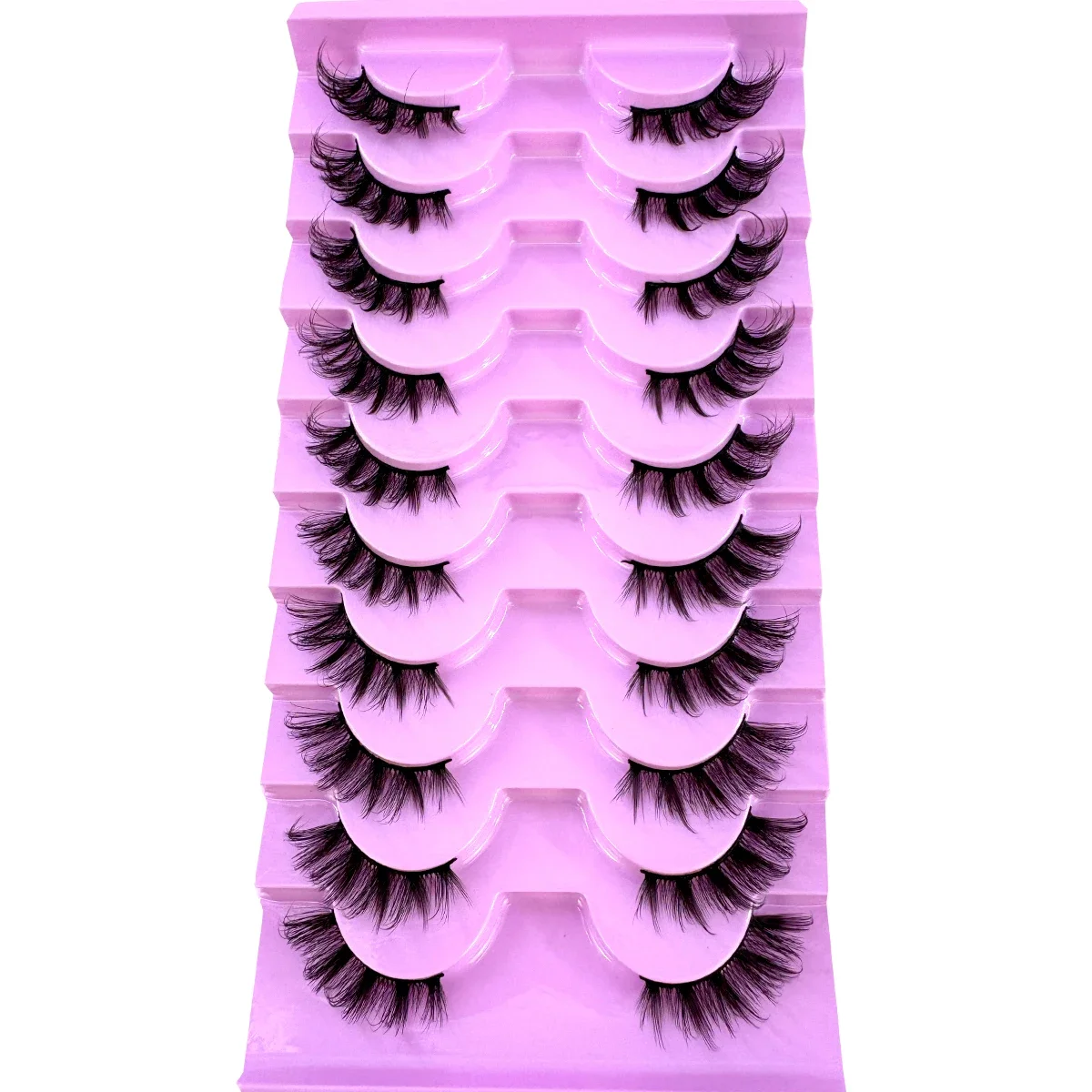 Neues 10-Paar-Set mit halben Augen, natürliche künstliche Nerz-Wimpern, Katzen-Wimpern-Set, Verlängerungswerkzeug