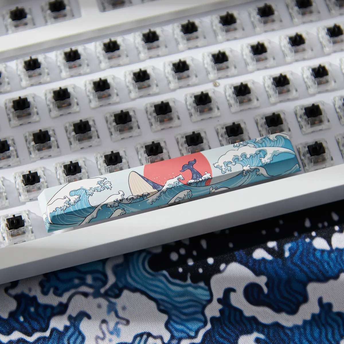 4pcs Coral Sea Keycap 4PCS Keycaps Cherry Profile Dye-Sub PBT keycaps Space Bar 6.25U ESC Enter Custom Keycap