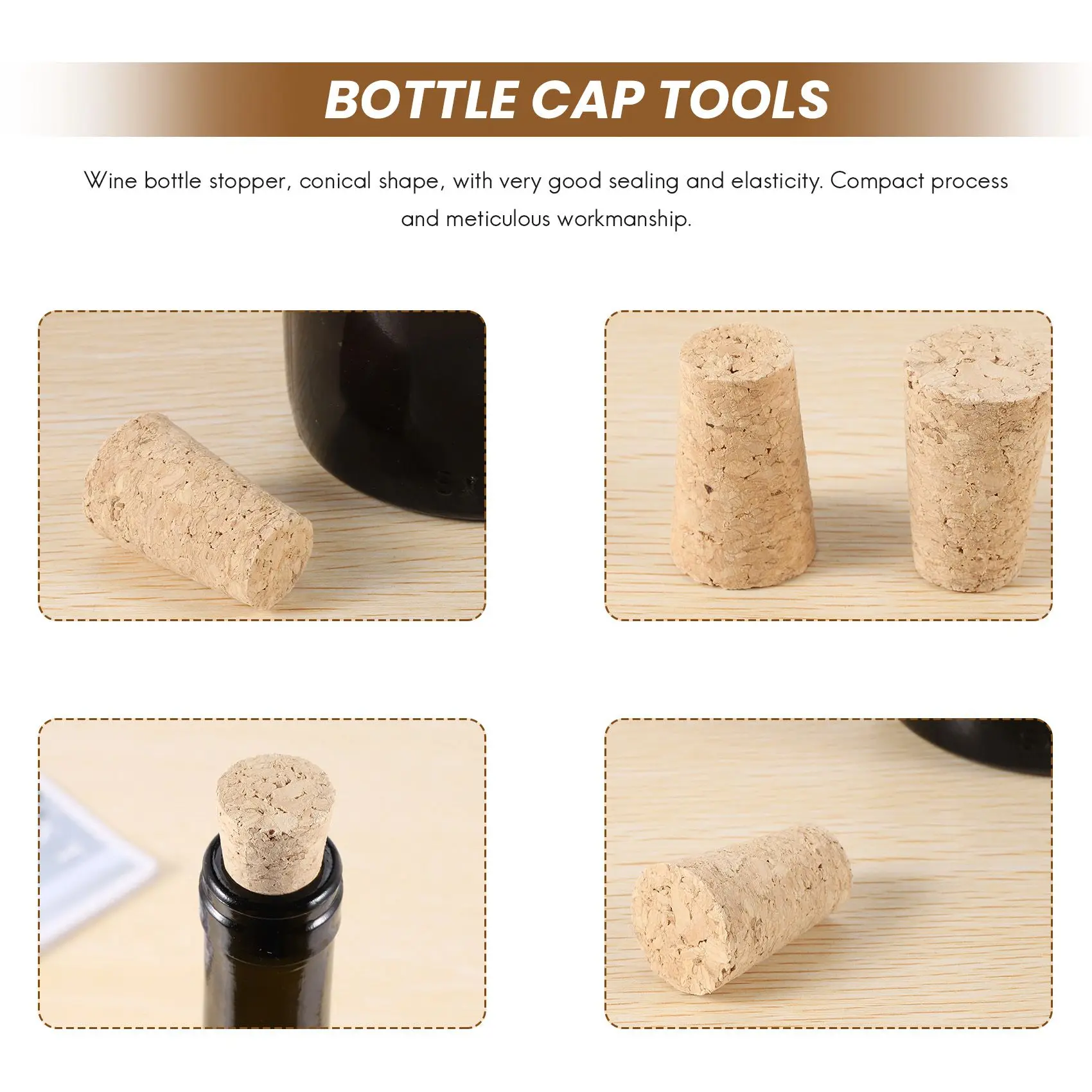 20 ชิ้น/ล็อตไม้ธรรมชาติ Corks ไวน์ Stopper ไม้ขวดกรวยประเภทขวดไวน์ Corks ปลั๊กซีลหมวกขวดเบียร์ Corks