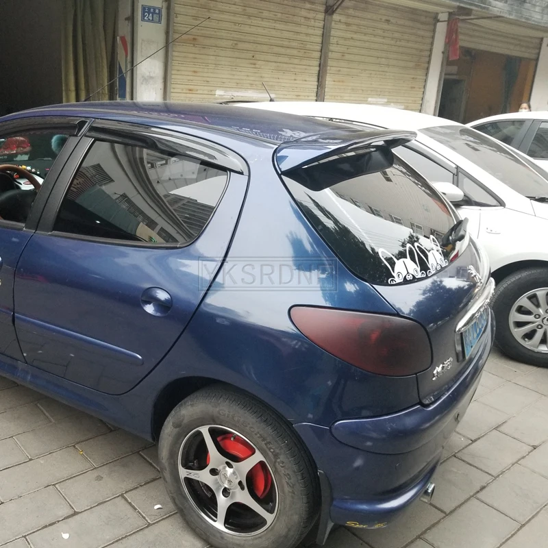 Car Styling ABS Plastic Unpainted Primer Rear Trunk Boot Wing Roof Lip Spoiler For Peugeot 206 207 Spoiler 2008-2013