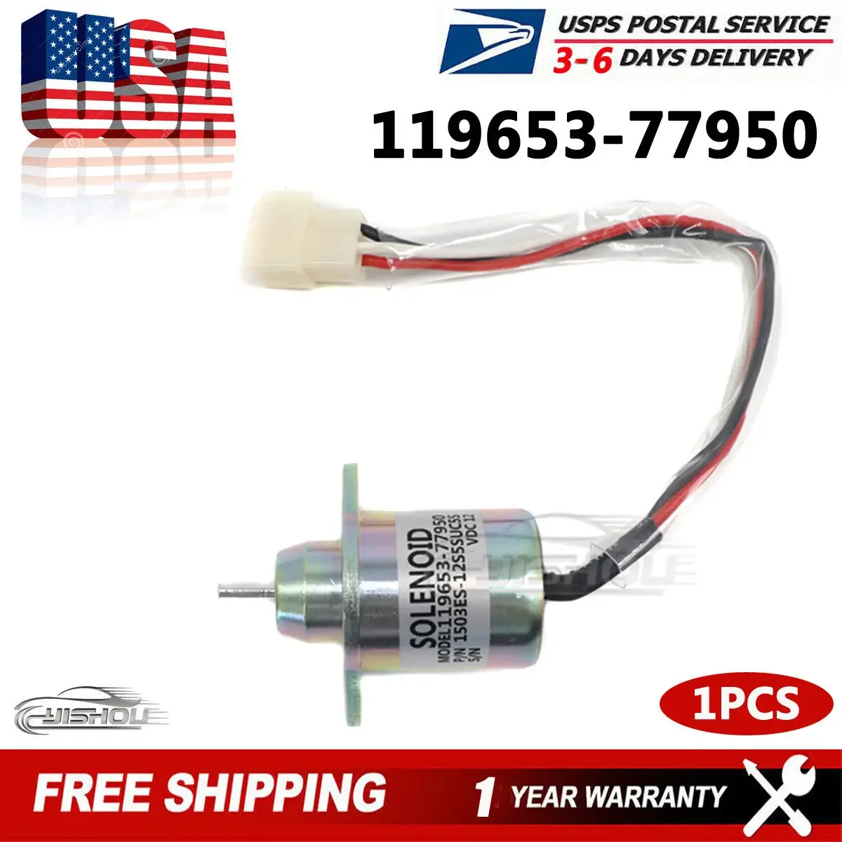 

Car Fuel Stop Solenoid 119653-77950 17594-6001-4 50-5-86400435-0 For 3TNE84 3TNE88 4TNE84 3TNV70 3TNV76 4TNV84 11965377950