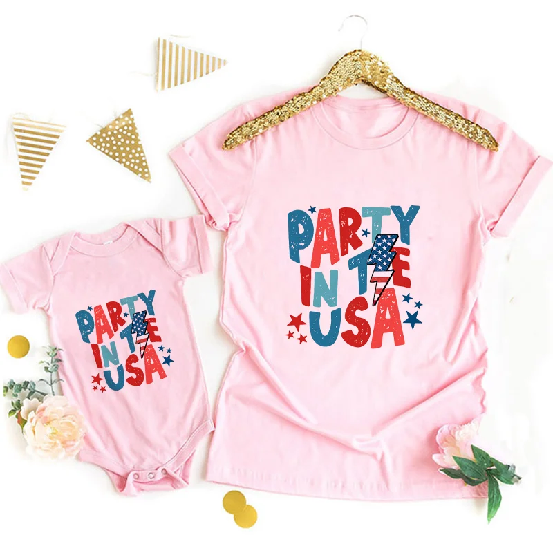 

Fourth of July Matching Shirts Party in USA Mama and Mini 4th of July Matching Shirts Patriotic Family Patriotic Family Shirts