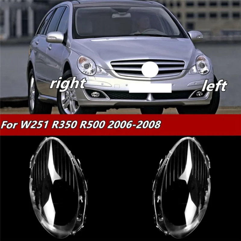 

Car Right Headlight Shell Lamp Shade Transparent Lens Cover Headlight Cover For R350 2006-2008 Accessories