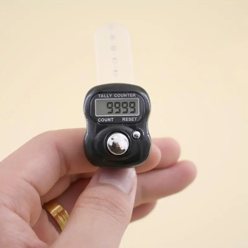 Electronic Finger Counter Ring Mini Digital Tally Counter Clicker LCD Stitch Marker Counter for Handheld Knitting Row Golf Lap