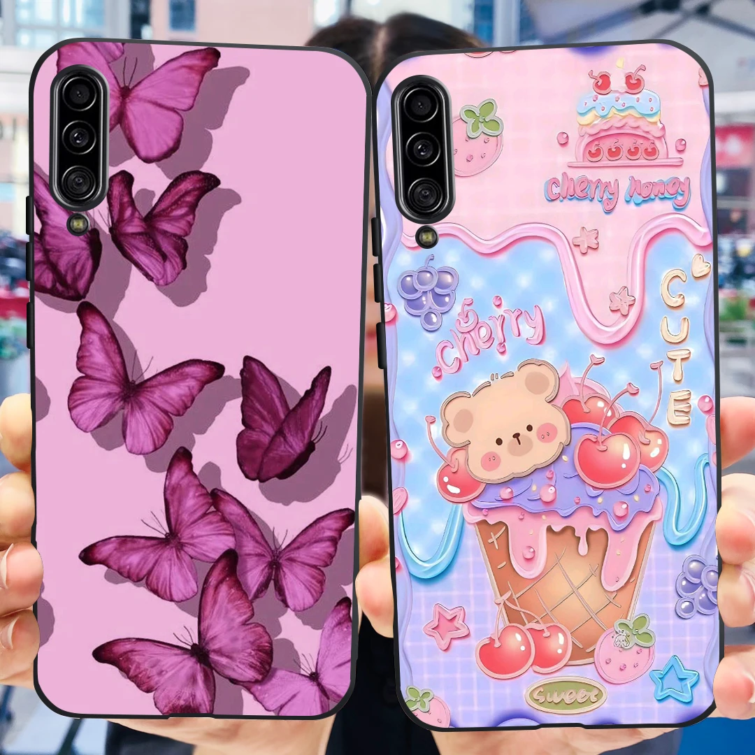 For Samsung Galaxy A90 5G Phone Case Samsung A90 SM-A908B 5G Flower Butterfly Woman Fashion Soft TPU Bumper Transparent Silicone image 6