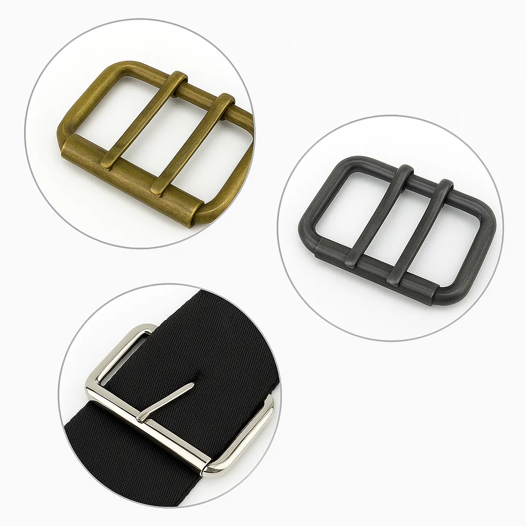 

Meetee 2/5Pcs 40/50mm Metal Pin Roller Buckle for Bags Strap Single/Double Belt Head Waistband Adjust Clasp Hardware Accessories