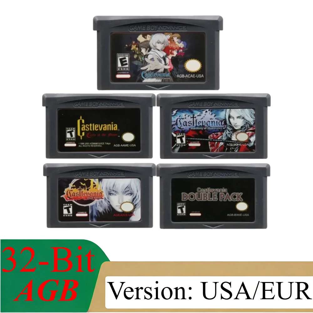 

Игровая карта памяти 32-бит для игровых консолей Asia of Sorrow Dissonance для GBASP NDSL, серия Castlevania, видеоигра для GBA