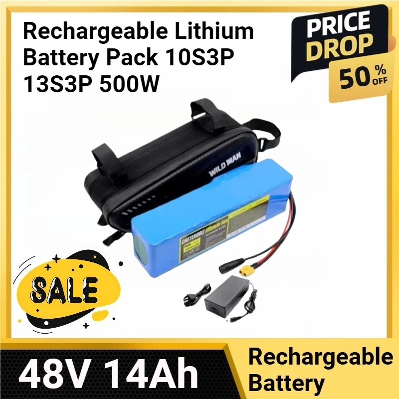 

Power Bicycle Scooter Electric Vehicle 48V 14Ah 18650 Rechargeable Lithium Battery Pack 13S3P 500W