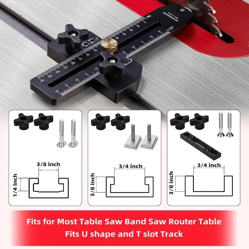 For repetitive narrow thin-cutting woodworking tools Quick thin-cutting guide fits 3/8