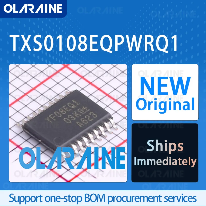 

5/10/100Pcs TXS0108EQPWRQ1 TSSOP-20 original ic chip Conversion - Voltage level RoHS Data rates 1.2 Mb/s, 110 Mb/s Voltage 5.5 V