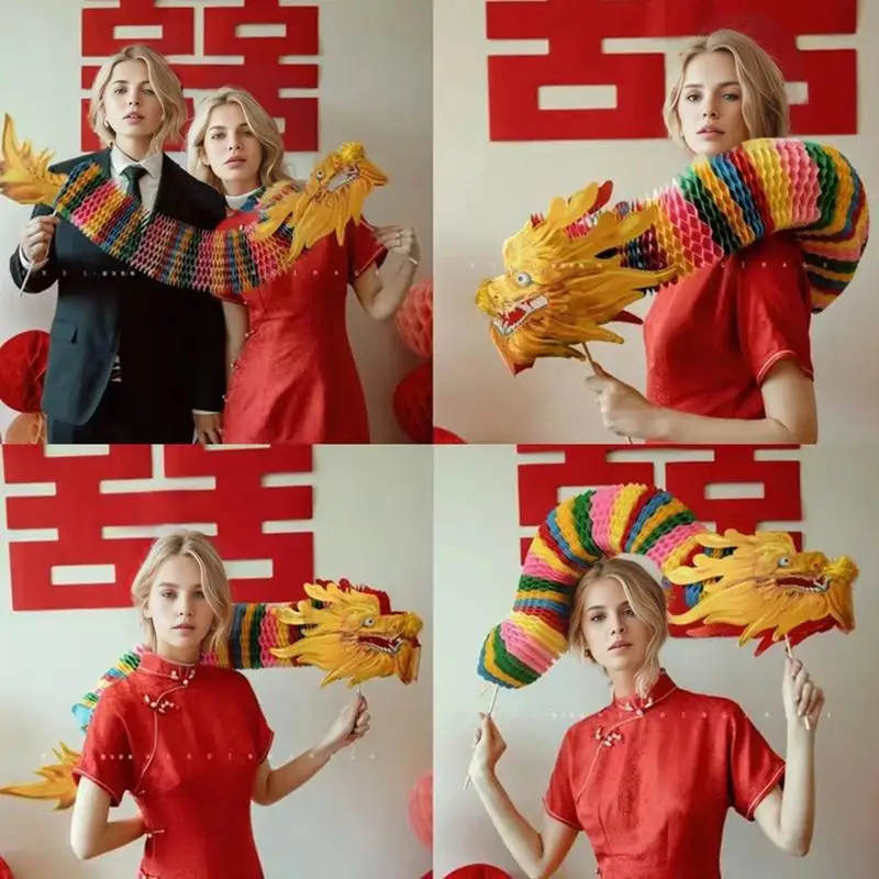 creative Chinese New Year Dragon Dance 2024 Dragon Dance Garland Chinese Paper Dragon Cutout Gift Creativity Toys Home Decor
