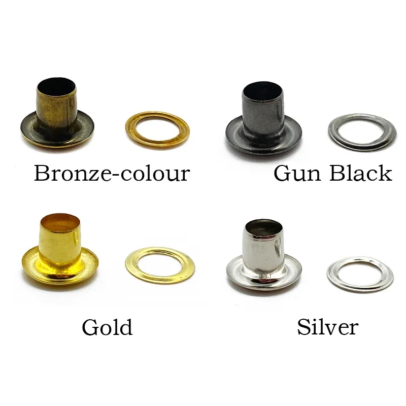 100 Set Metal Eyelets Grommet with Washer Ring,iron Eyelet with Washer for Leathercraft Shoes Bag Clothing Tool Accessories
