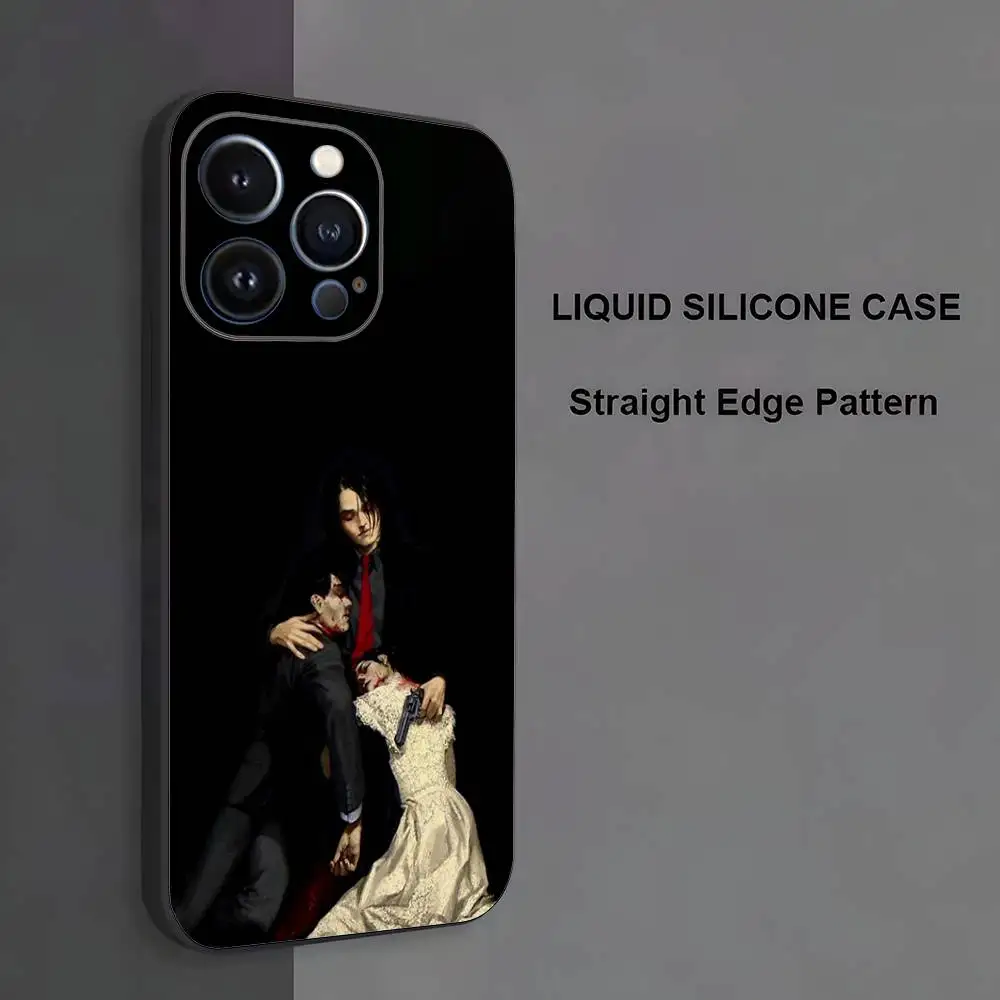 حافظة هاتف My C-Chemical R-Romance لهاتف iPhone 17,16,15,14,13,12,11، Pro Max، XS، X، XR، SE، Mini، 8، 7، غطاء أسود من السيليكون الناعم