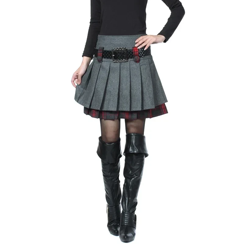 new winter fashion young girls plus size brand female girls thick warm mini skirt