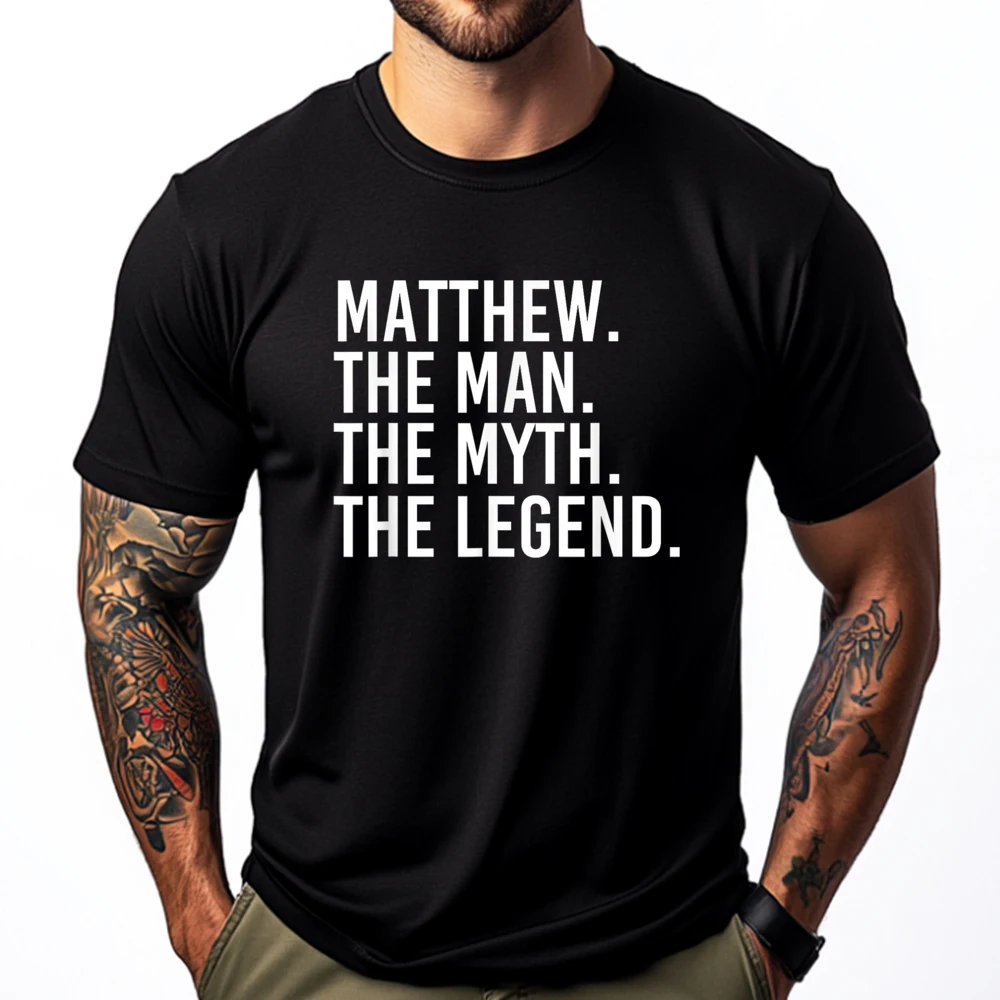 

Matthew The Man The Myth The Legend Designer T Shirt Men Man Clothes Plus Size Graphic Cotton Short Sleeve