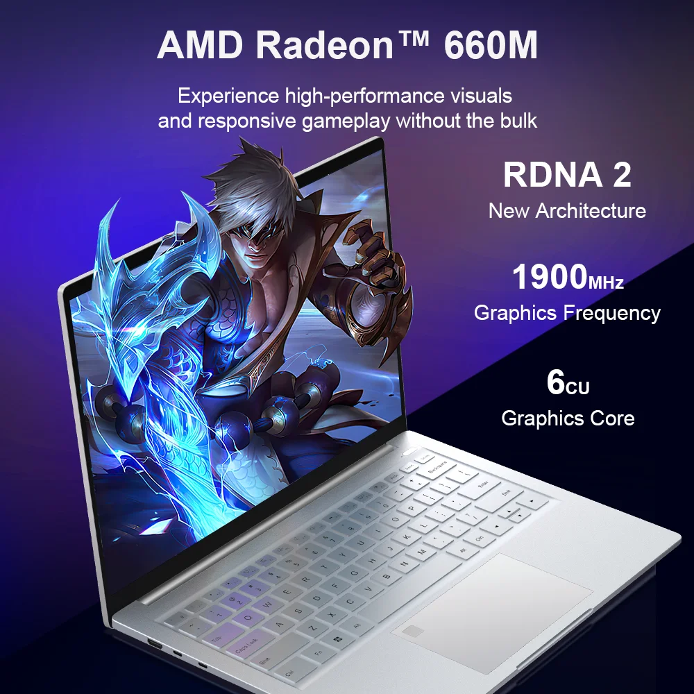 تابلت نينكير S14 للكمبيوتر المحمول AMD Ryzen ™   5 7535HS 14 بوصة 16GB LPDDR5 1 تيرا بايت SSD كمبيوتر محمول واي فاي 6 يدعم التعرف على بصمات الأصابع