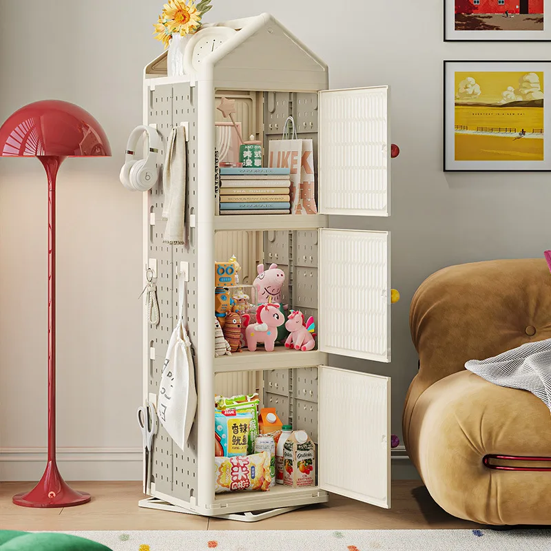 Rotary bookshelf household, combination book storage cabinet