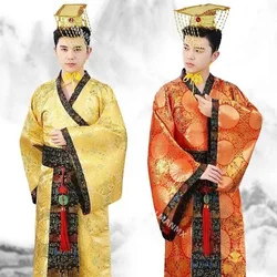 Ancient Traditional Costumes Chinese Emperor china Costume Hanfu Ancient King Tang Men Stage Performance Clothes Robe hat Suit