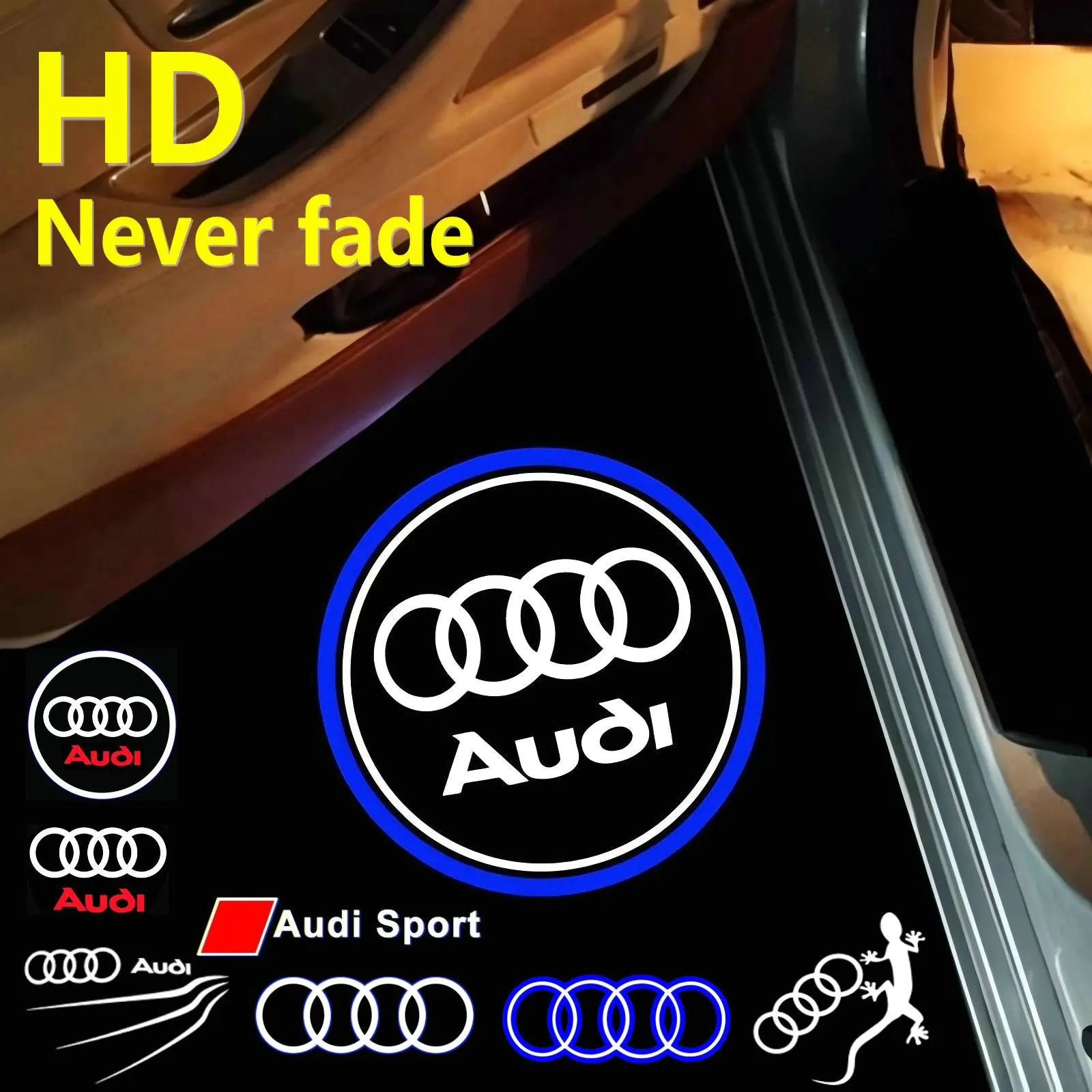 HD Led Car Door Logo Emblem Ghost Shadow Welcome Light For AUDI Sline Quattro A3 A4 A5 A6 A7 A8 Q3 Q5 Q7 SQ5 S3 S4 S5 S6 RS4 RS5