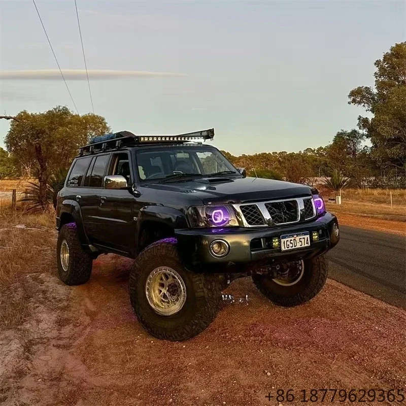 Custom Projector LED Headlights with Cuboid Angel Eye Turbine RGB Sequential Indicator Off-Road SUV Fitment 2004-2016