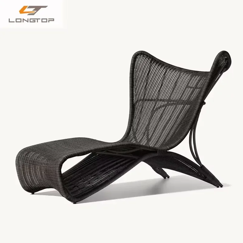 

Hotel Garden Pool Chair Rattan Villa Leisure Courtyard Outdoor Chair Sunbed Beach Waterproof Wicker Luxury Folding Sun