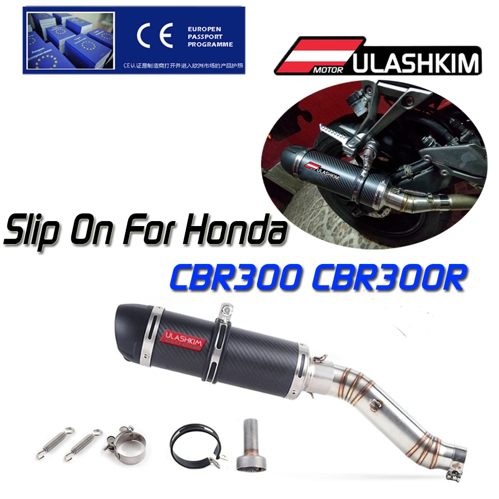 

Slip On For Honda Exhauat CBR300 CBR300R Motorcycle Full Exhaust System Muffler Escape Modified Contact Middle Link Pipe Tube