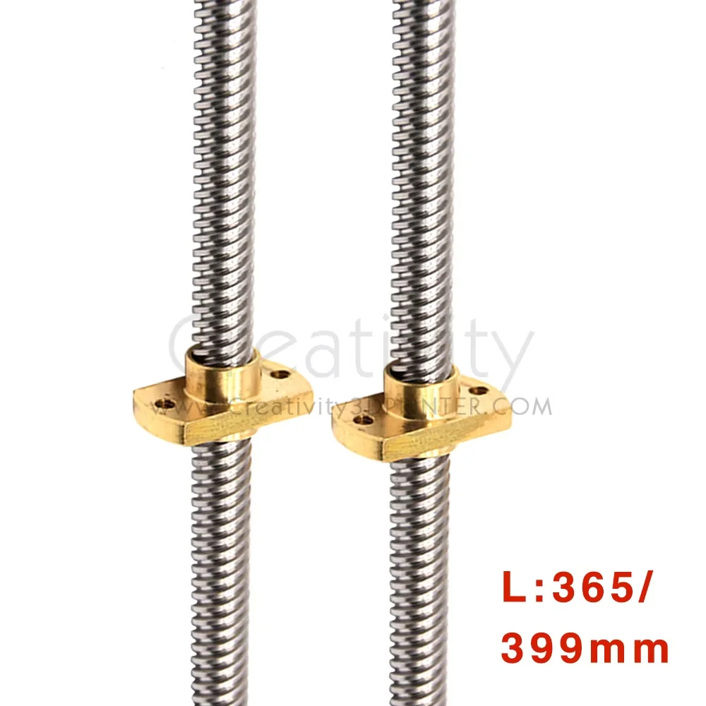 

3D Printer T8 Lead Screw Pitch 2mm Lead 8mm 365/400/ 515mm With Nut For Ender3 Ender-6 CR-10S CR-6 SE 3D Printer parts