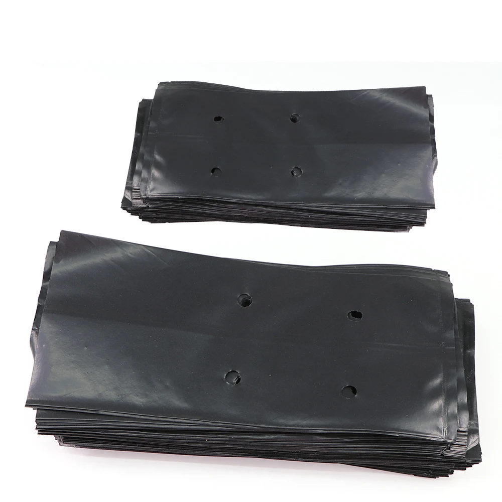 100/200PCS 14 Sizes Black Plastic Nursery Bags Plant Grow Bags for Fruiter Vegetables Chili Seed Starter Seedling Transplant Pot