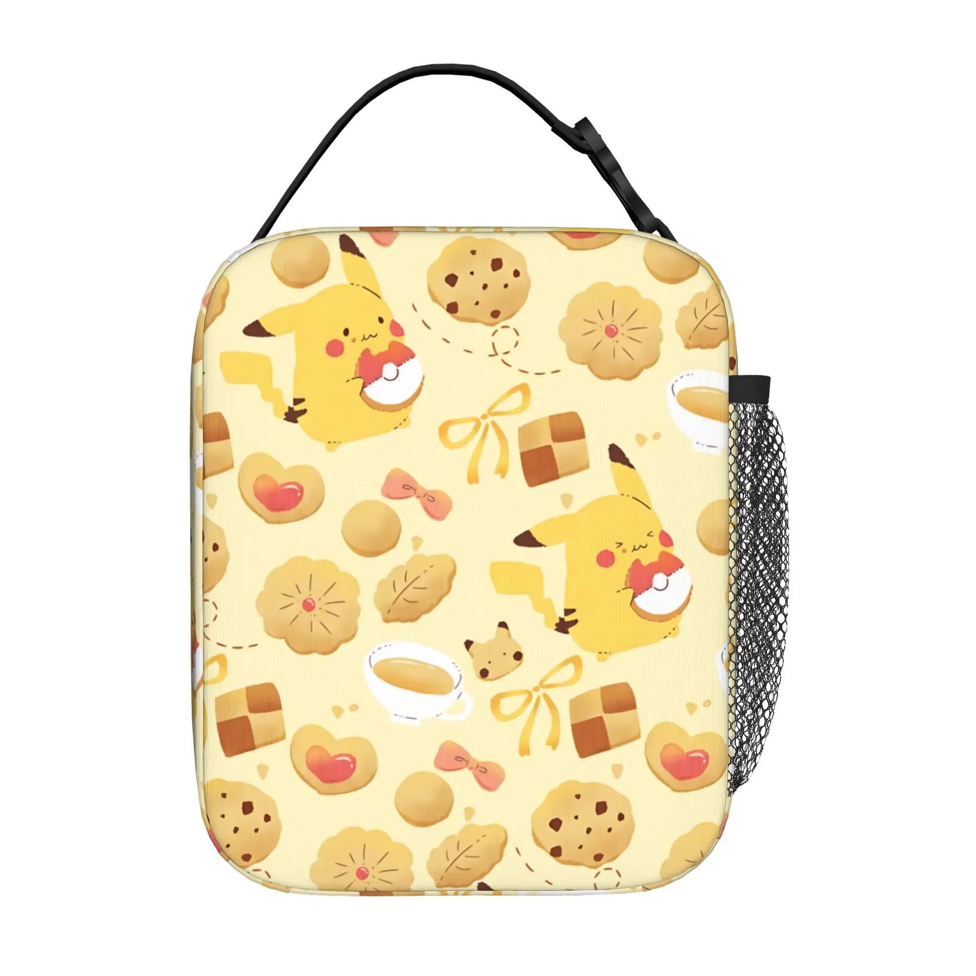 Cartoon Pokemon Theme Insulated Lunch Bag Meal Pack Rice Bag Pikachu Meme bolsa Student Bento Lunch Handbag Insulation