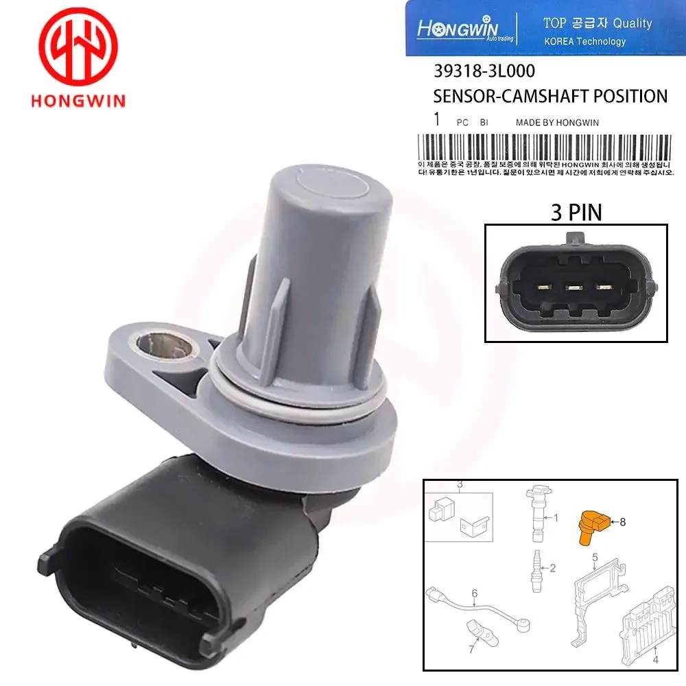 

39318-3L000 Датчик положения коленчатого вала для Kia Cadenza Limited Premium Technology Sedan Stinger GT1 GT2 39318-3L000 393183 L000