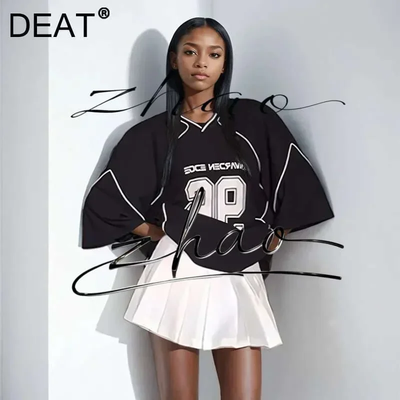 

Oversized V-neck T-shirt, Football Jersey Set, Men's and Women's T-shirts, Motorcycle Casual T-shirt, Racing T-shirt