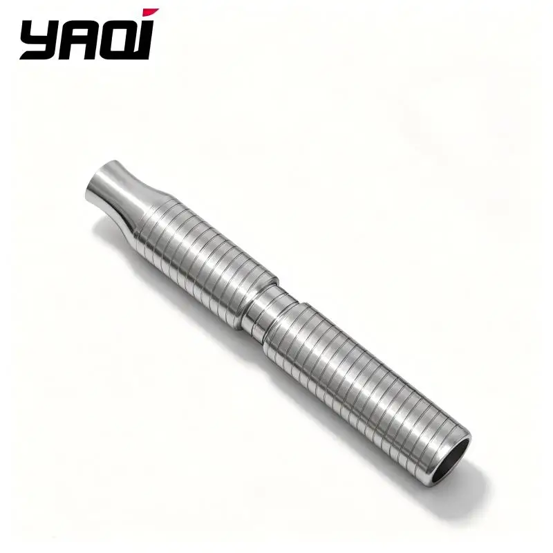 YAQI Men's Safety Razor Handle Stainless Steel Knurled Grip Standard DE Thread, Rust-Proof Durable, Handle Only