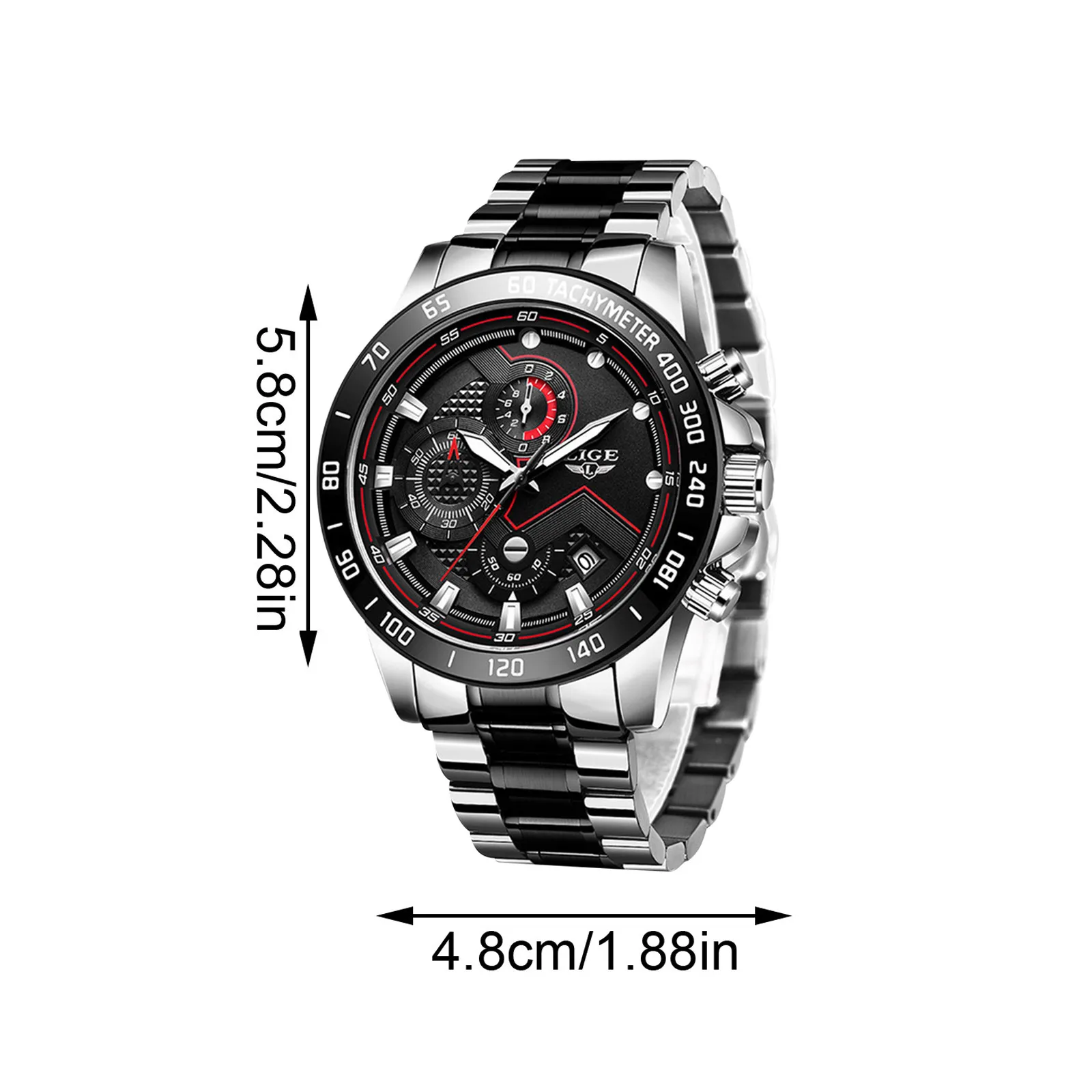 Fashion Luxury Business Digital Watch High Quailty Stainless Steel Chronograph Men's Watches Clock Reloj